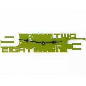 Green Long Modern Metal Wall Clock - Outnumbered V